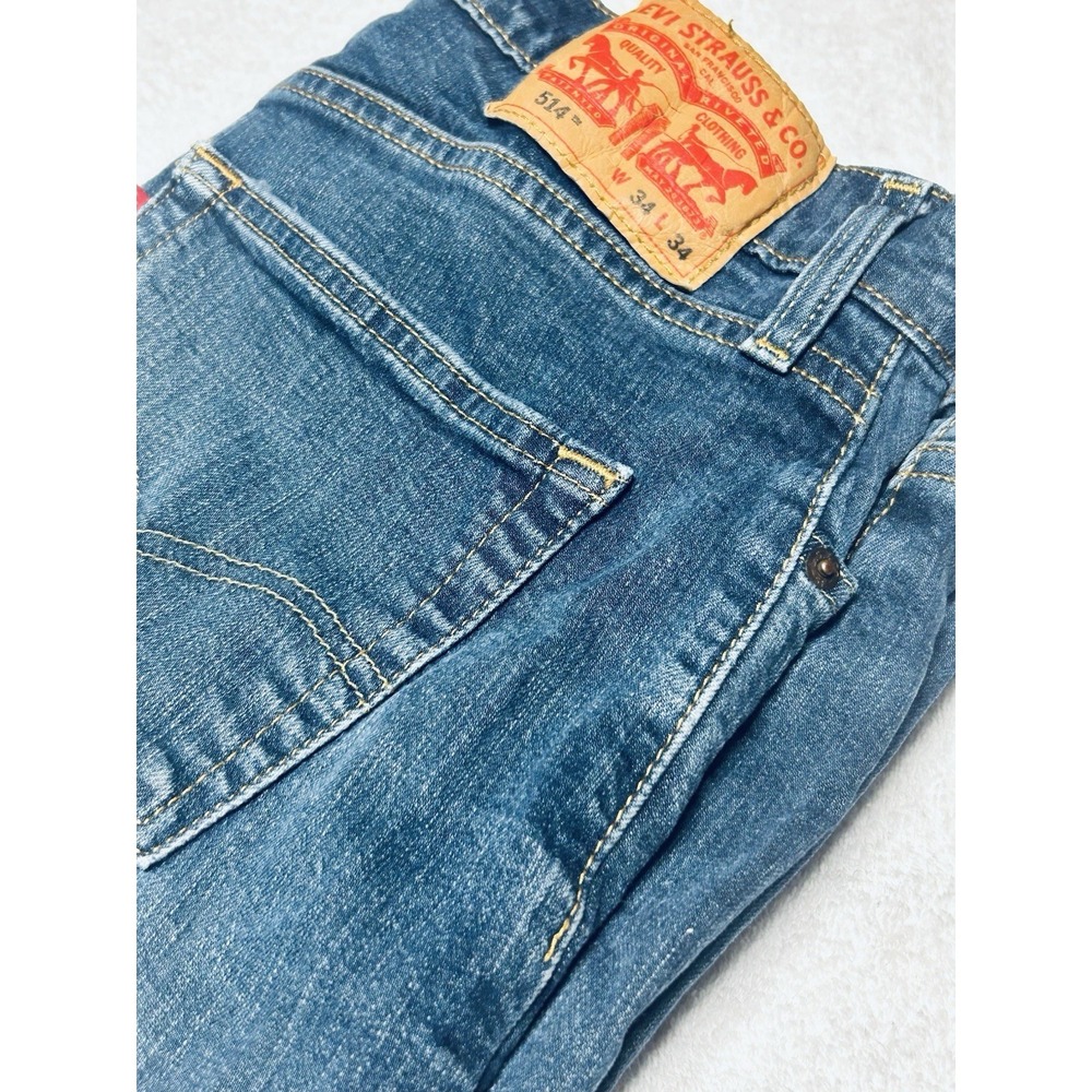 Levi's 514 Straight Fit Jeans Men's 34x34 Medium Wash Denim Classic Casual